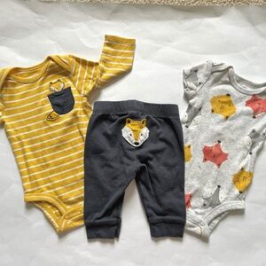 Baby Boy 3 Piece Matching Set Fox